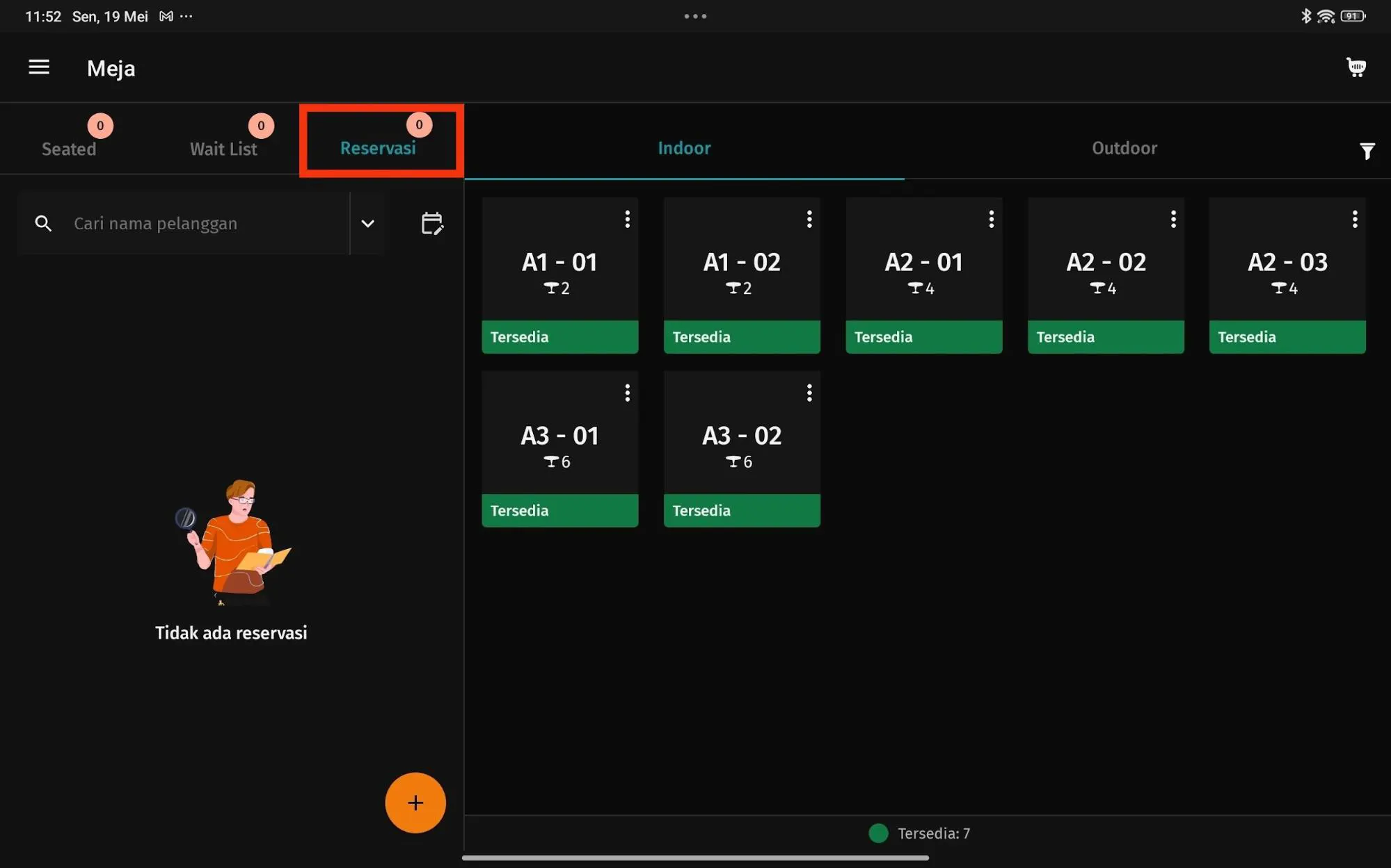 2 Membuat Reservasi pada Accurate POS